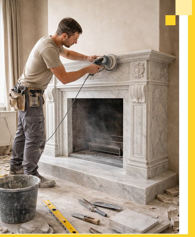 Изготовление и установка мраморных каминов в Норильске под ключ