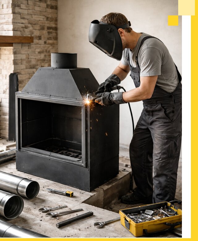 Продажа и установка металлических каминов в Норильске под ключ