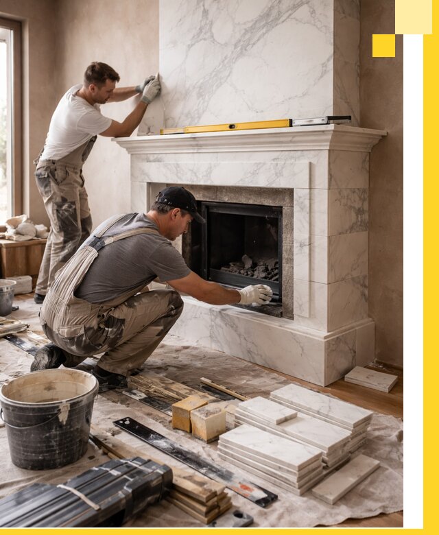 Отделка каминов в Норильске качественные облицовочные работы