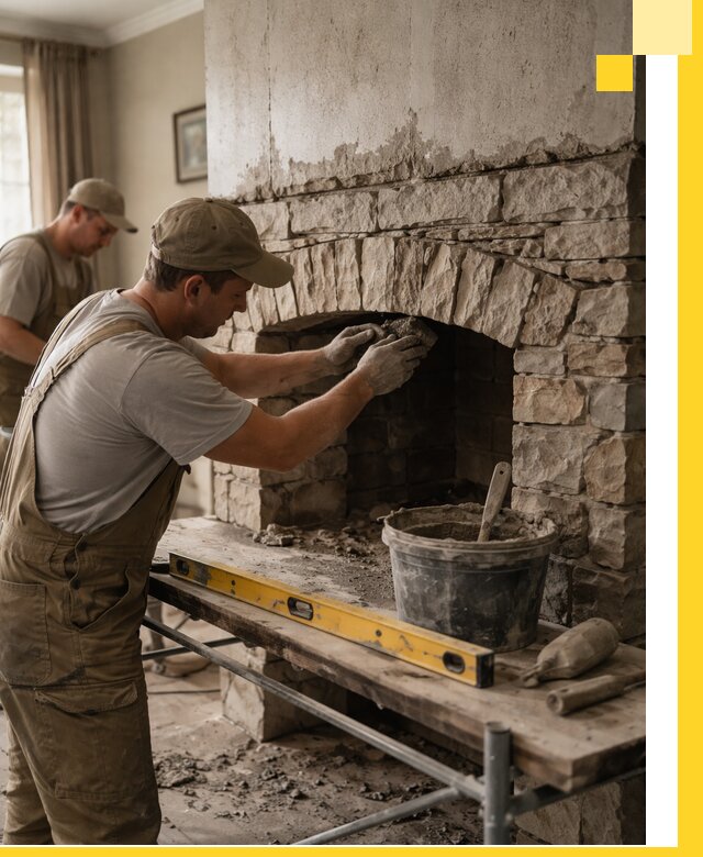 Изготовление каминов под ключ в Норильске, монтаж и отделка