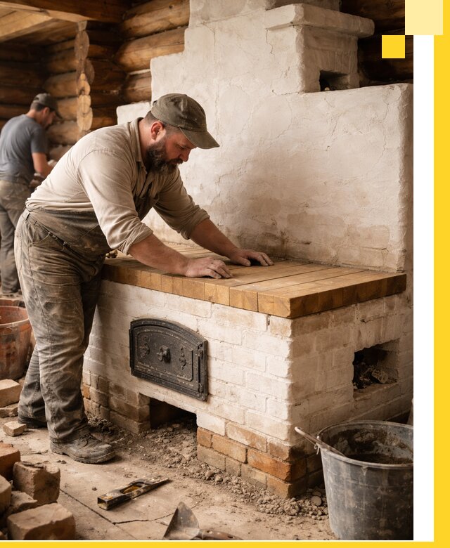 Проектирование и установка русской печи с лежанкой в Норильске