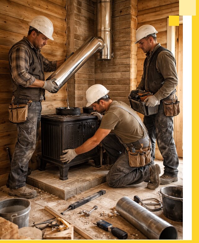 Профессиональный монтаж банных печей и дымоходов в Норильске