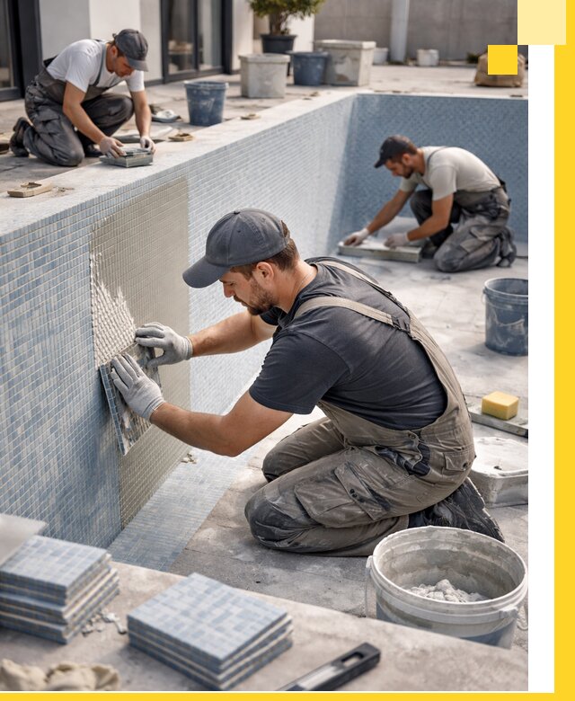 Облицовка бассейнов в Норильске плитка мозаика гидроизоляция