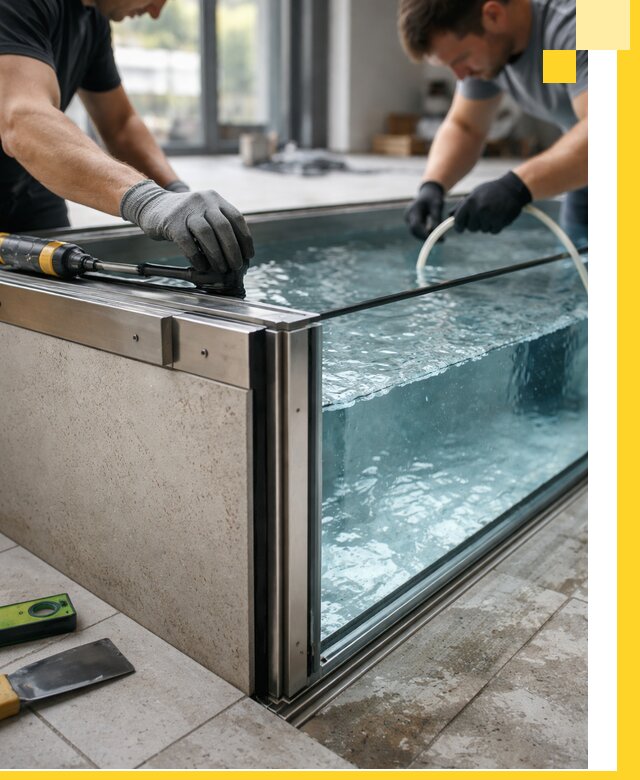 Проектирование и монтаж стеклянных бассейнов в Норильске