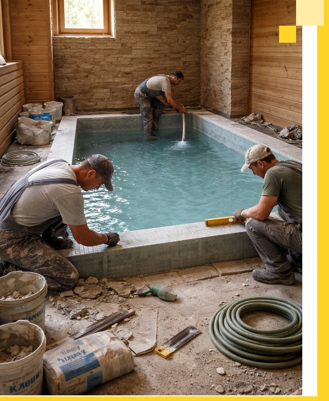 Проектирование и строительство бассейнов для бани в Норильске