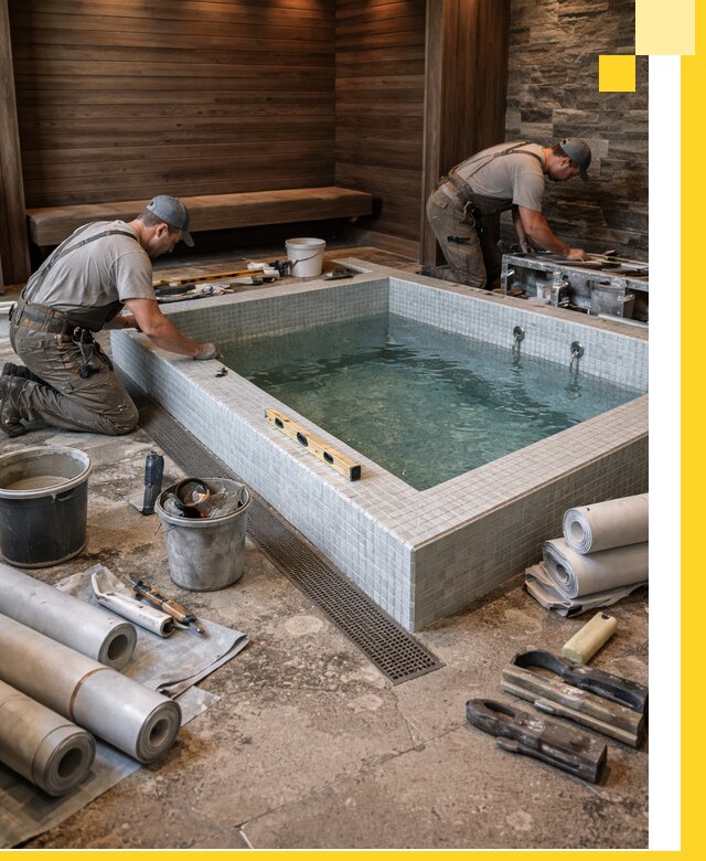 Установка и строительство бассейнов для сауны в Норильске