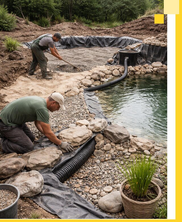 Строительство природных бассейнов и озер в Норильске под ключ