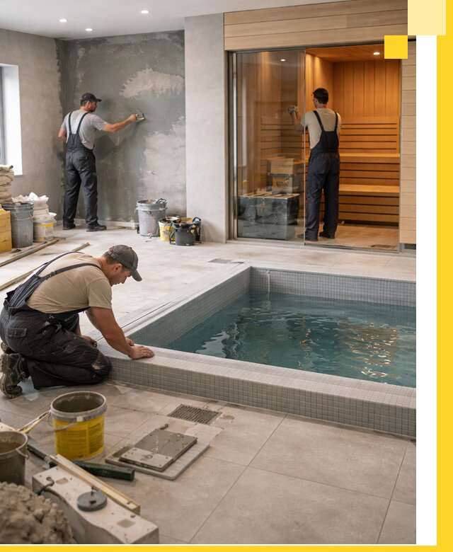 Проектирование и строительство сауны с бассейном в Норильске