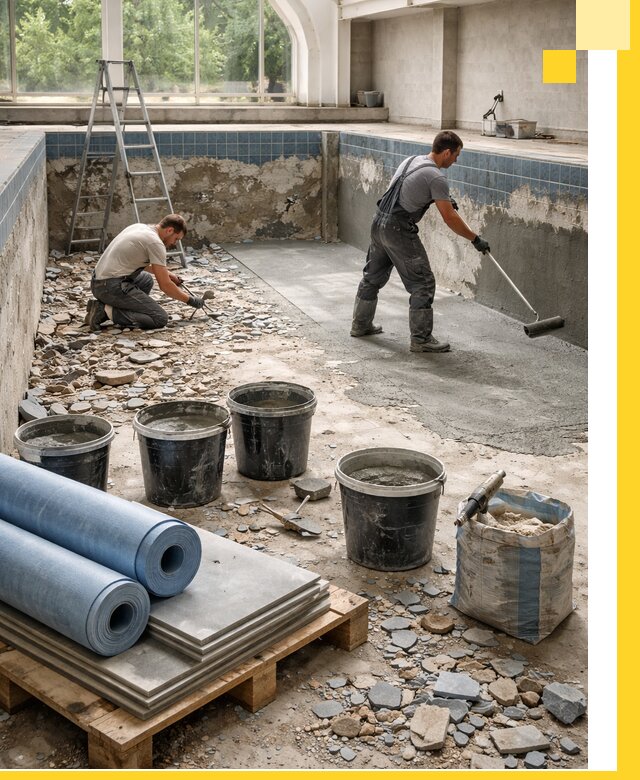 Реконструкция бассейнов в Норильске: ремонт, гидроизоляция