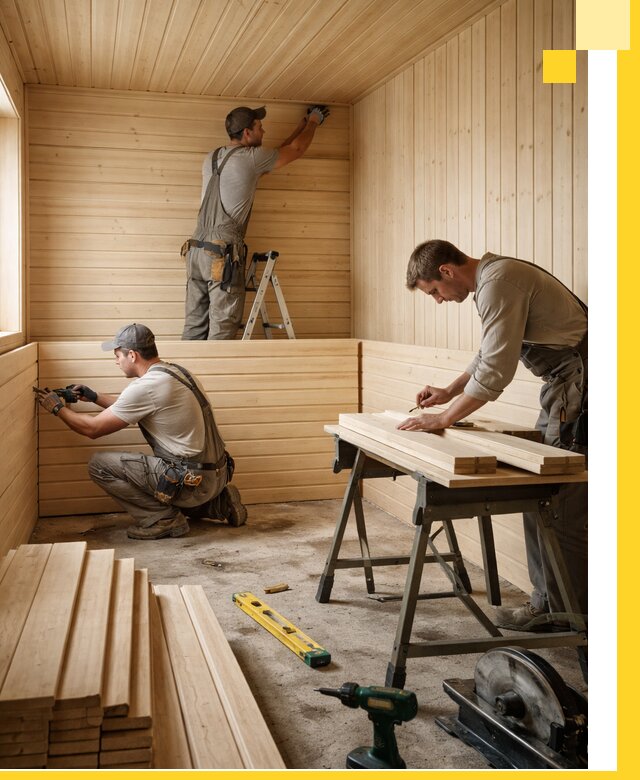 Обшивка саун в Норильске из натуральной древесины под ключ