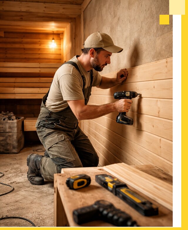 Профессиональная внутренняя отделка бани в Норильске под ключ