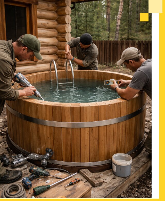 Строительство бань с купелью под ключ и отделкой в Норильске