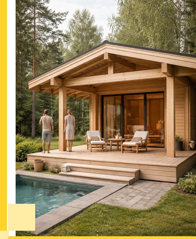 Бани с террасой под ключ в Норильске от 623100 р. | ЭриданНрл