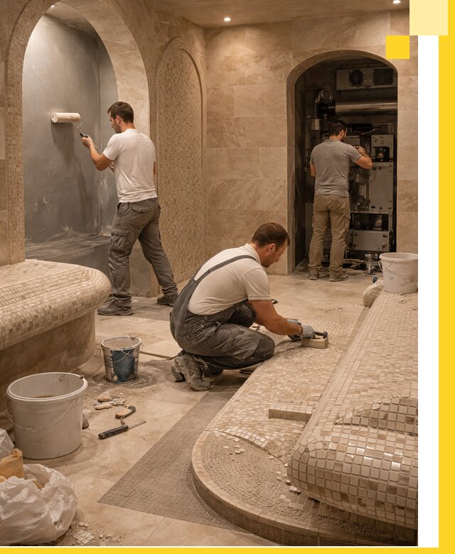 Строительство бани с хамамом и бассейном под ключ в Норильске