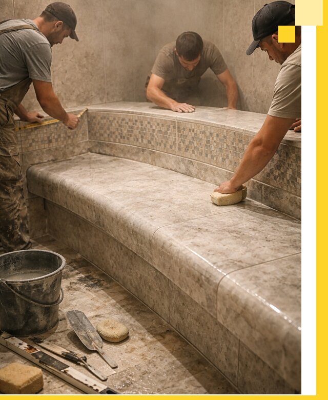 Изготовление и установка сидений для хамама в Норильске